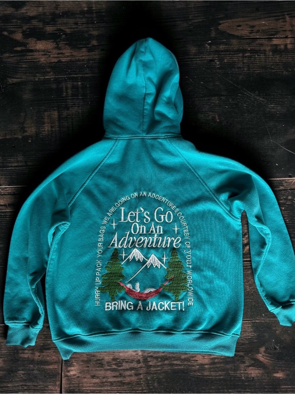 Women’s Dandy Teal 'Let's Go On An Adventure' Hooded Sweatshirt